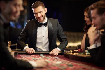 LINEBED Slots — Thousands of thrilling machines await A woman smiling by bright slot machines showing lucky symbols, showcasing the exciting slot offerings at LINEBED.